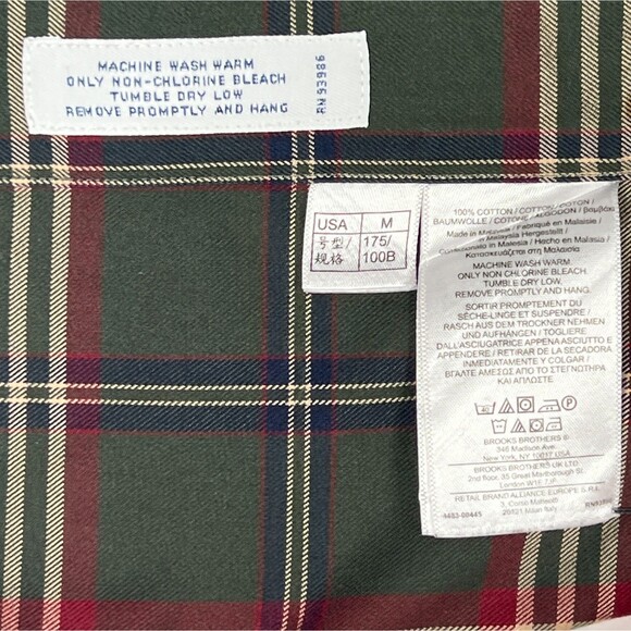 Brooks Brothers Supima Cotton Casual Shirt Green Check Long-Sleeve Button-Down - Picture 5 of 11